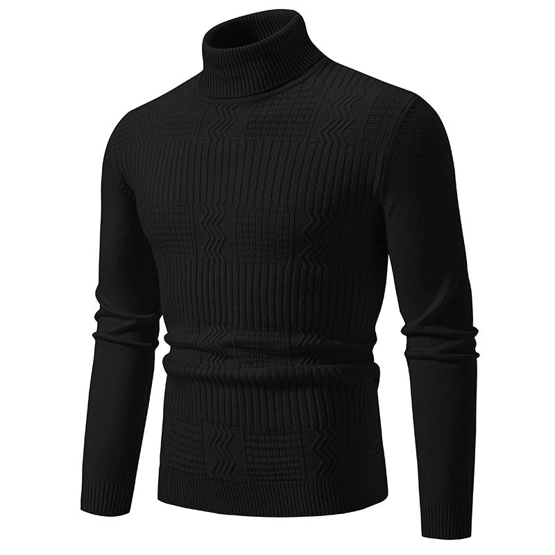 Herren Rollkragenpullover mit Strukturstrick und körpernaher Silhouette Echo Archiv