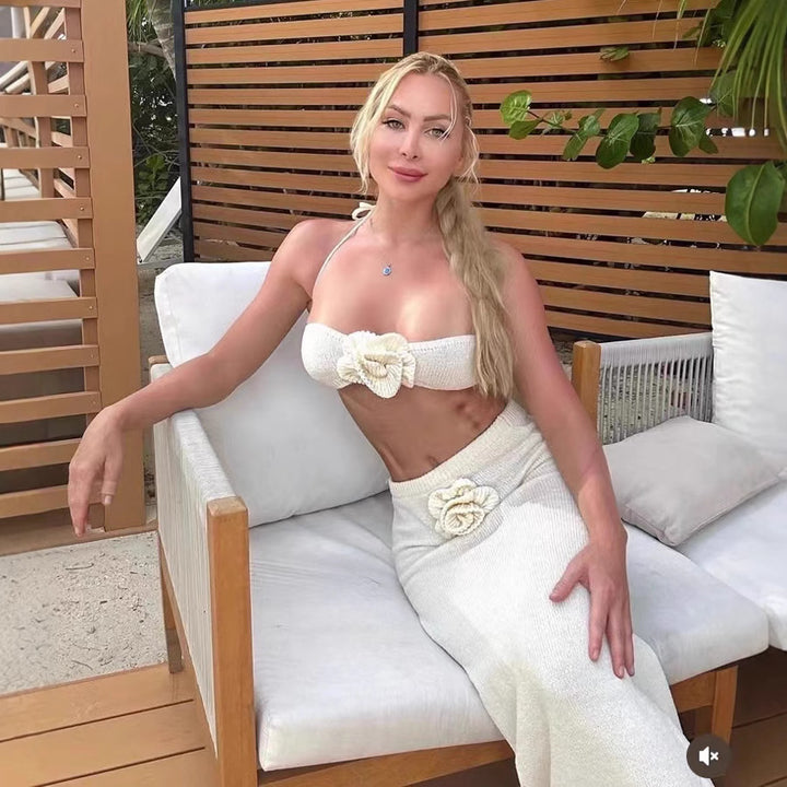 Damen Bandeau-Top und knitted Rock Set Echo Archiv