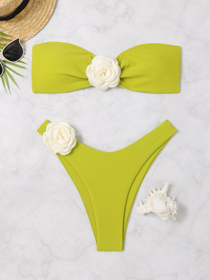 Damen Bandeau-Bikini-Set mit Blumen-Detail Echo Archiv