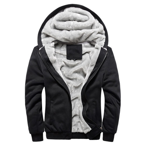 Herren Kapuzenblouson mit dichtem Sherpa-Innenfutter, kontrastierenden Ärmeln und Kordelzug – Cavarno