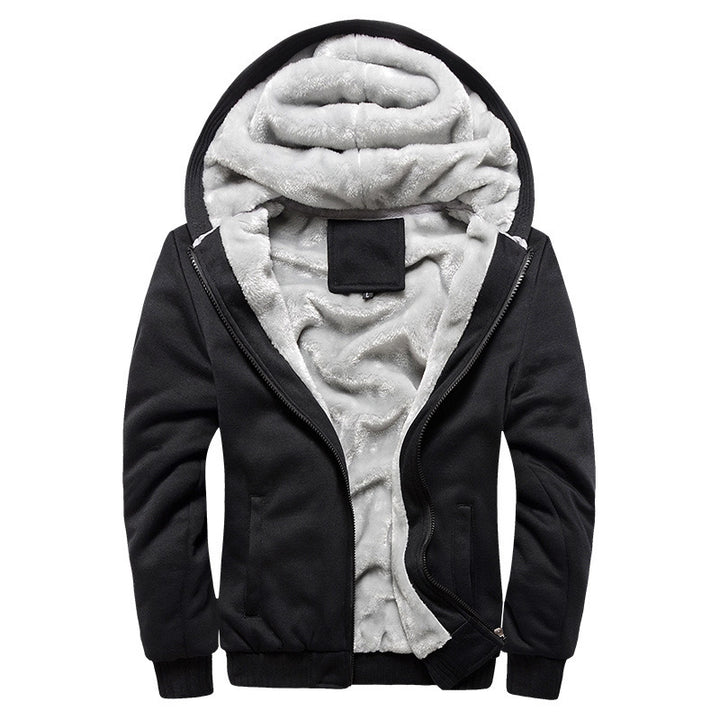 Herren Gepolsterte Kapuzenjacke mit Teddyfleece-Innenfutter, zweifarbigem Ärmeldesign und Reißverschluss Echoarchiv
