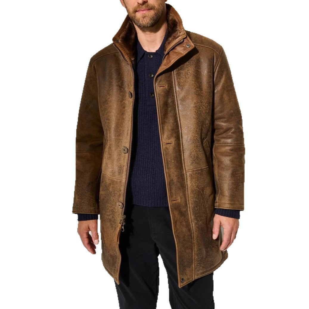 Herren hochwertige Lammfell-Langjacke Echoarchiv