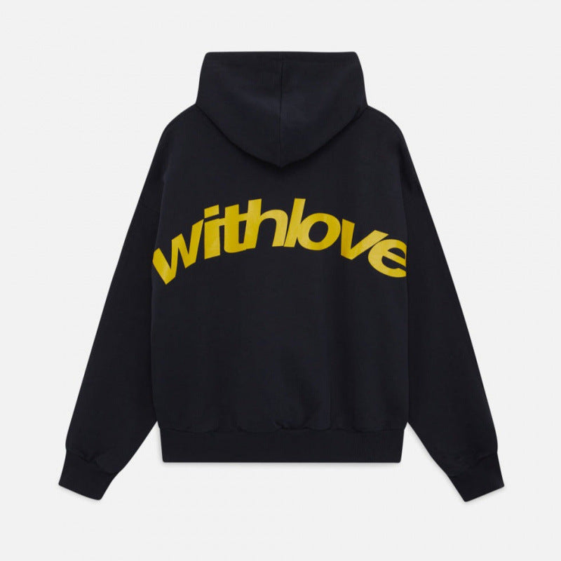 Unisex nan Oversized Kapuzenpullover mit großem Rückenprint und weichem Fleece Innen Echo Archiv