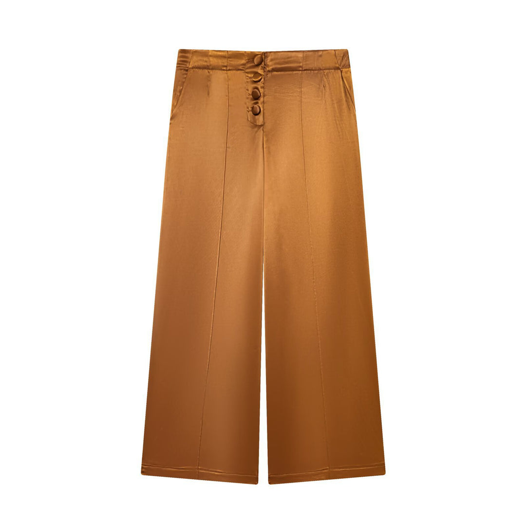 Damen elegante Culotte-Hose mit Knopfdetails und hohem Bund Echo Archiv