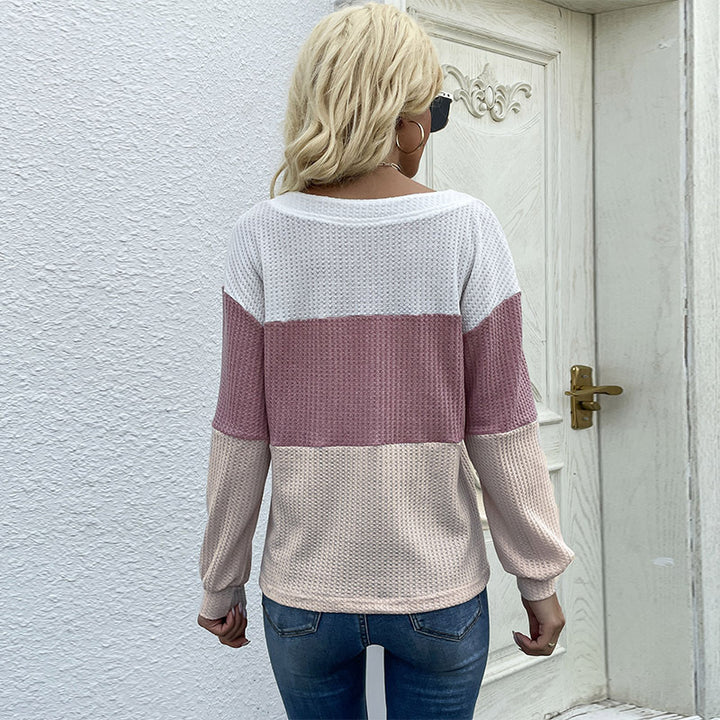 Damen Elegantes Langarm Oberteil mit Knopfdetails Echo Archiv