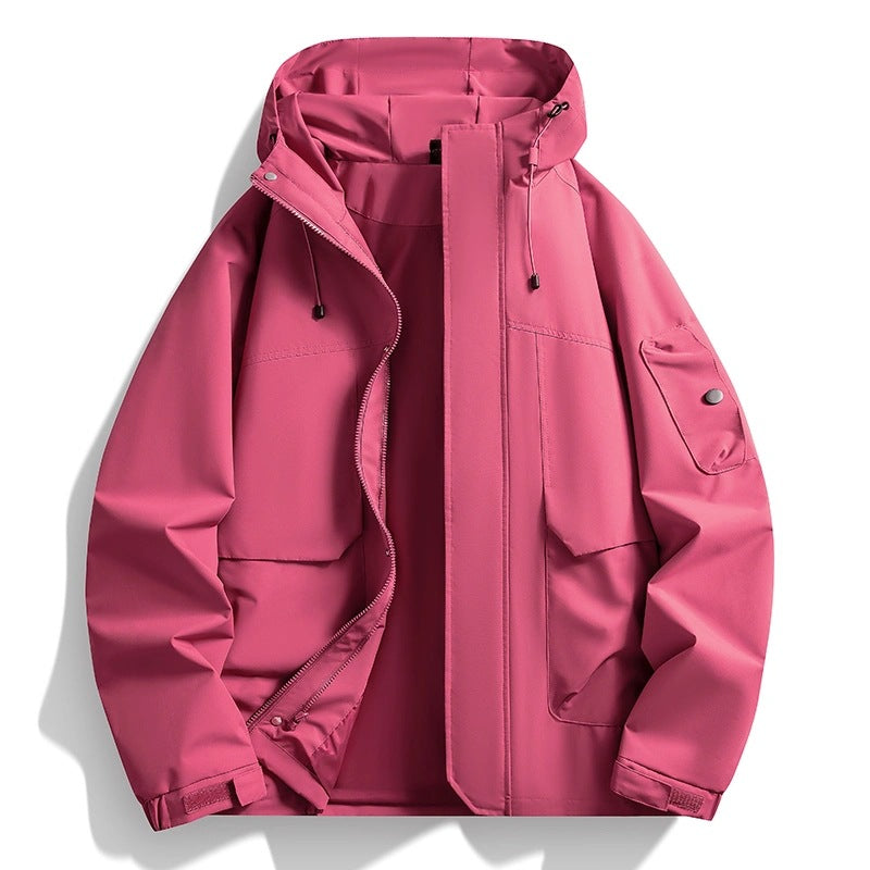 Herren Wasserdichte Kapuzenjacke im Utility-Stil mit verschweißten Nähten und verdecktem Reißverschluss Echo Archiv