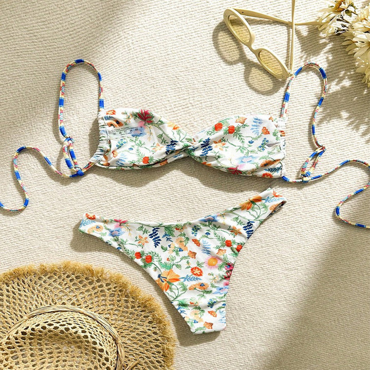 Damen Triangel-Bikini-Set mit floralem Muster und verstellbaren Trägersystem Echo Archiv