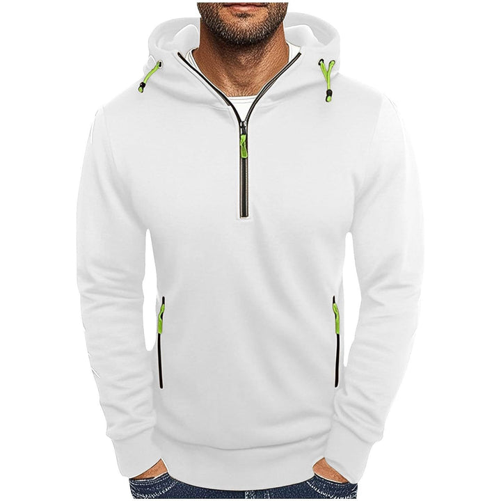 Herren modischer Kapuzenpullover mit zwei Taschen und halbem Reißverschluss Echoarchiv