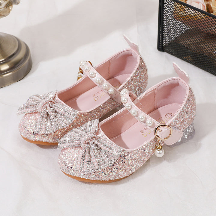 Damen Glitzernde Ballerinas mit Perlenverschluss Echo Archiv