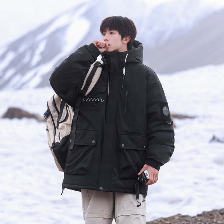 Herren isolierte Outdoor-Pufferjacke mit multifunktionalen Taschen und verstellbarem Kapuzensystem Echoarchiv