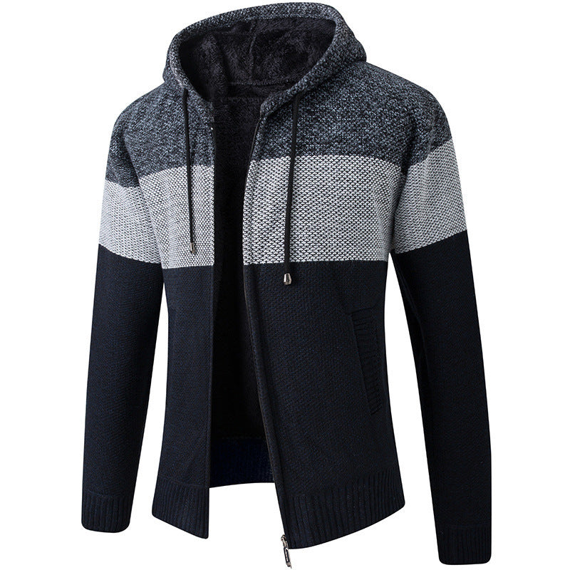 Herren moderne Strickjacke mit hohen Kragen und praktischen Taschen Echoarchiv