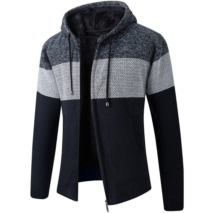 Herren moderne Strickjacke mit hohen Kragen und praktischen Taschen Echoarchiv