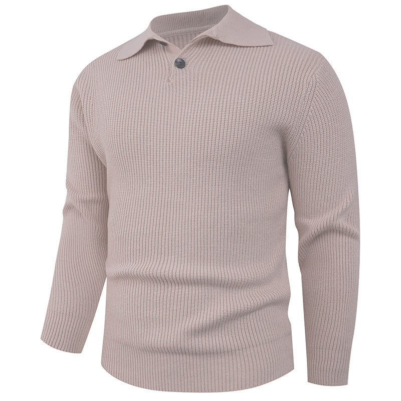 Herren Strickpullover mit modernem Polokragen und funktionalem Knopfverschluss Echoarchiv
