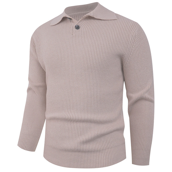 Herren Strickpullover mit modernem Polokragen und funktionalem Knopfverschluss Echoarchiv
