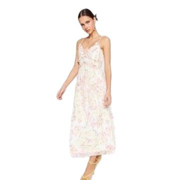 Damen Maxikleid mit floralen Mustern und fließendem Schnitt Echo Archiv
