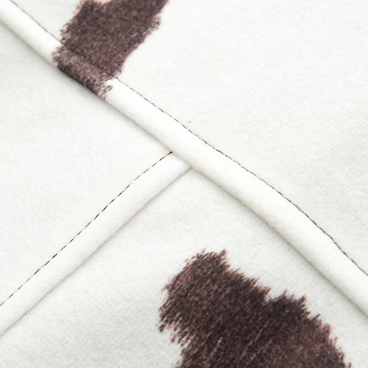 Damen Cropped Hemdjacke im Boxy-Cut mit Kuhflecken-Print und Druckknopfleiste Echoarchiv