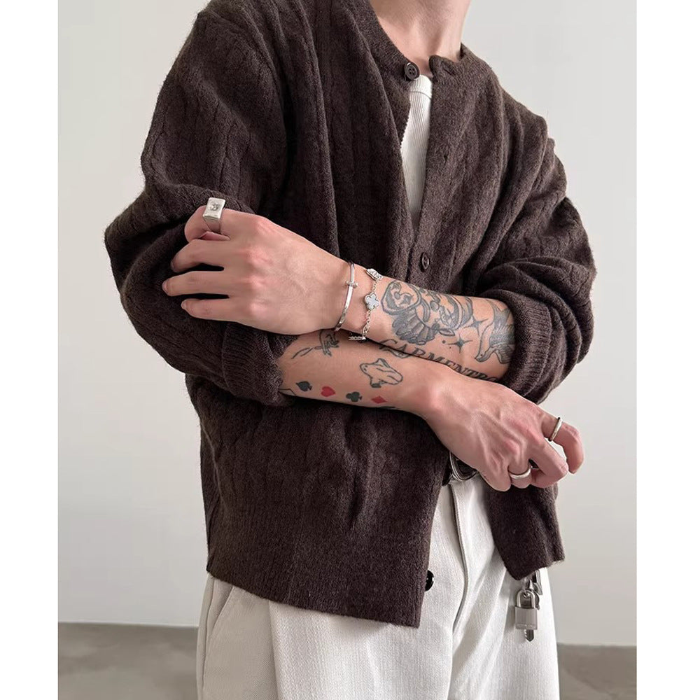 Herren Gemütlicher Strickjacke mit Knopfleiste Echoarchiv