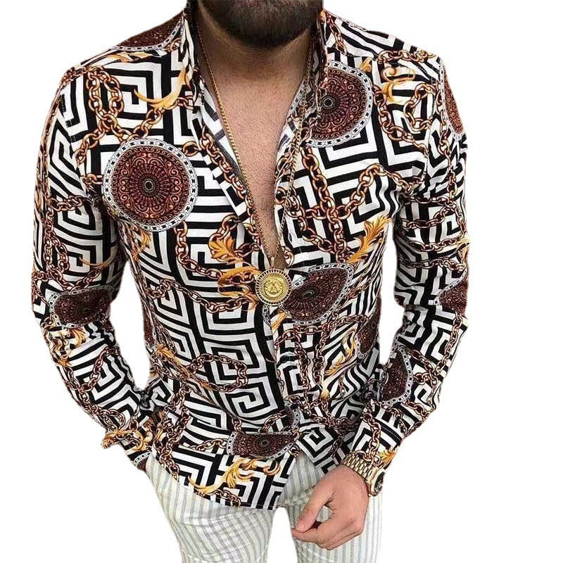 Herren Kurzarmhemd mit elegantem Muster Echoarchiv