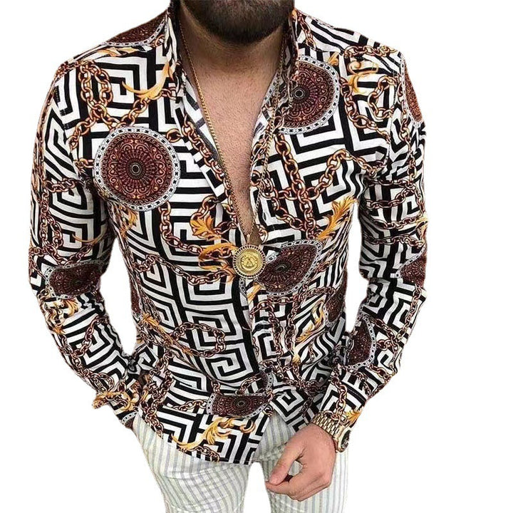 Herren Kurzarmhemd mit elegantem Muster Echoarchiv