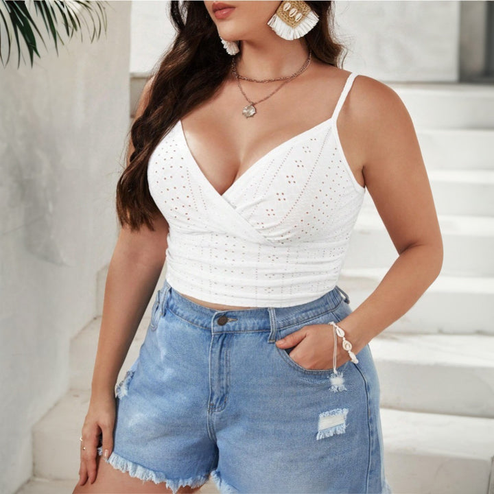 Damen Gesticktes Crop-Top Echo Archiv