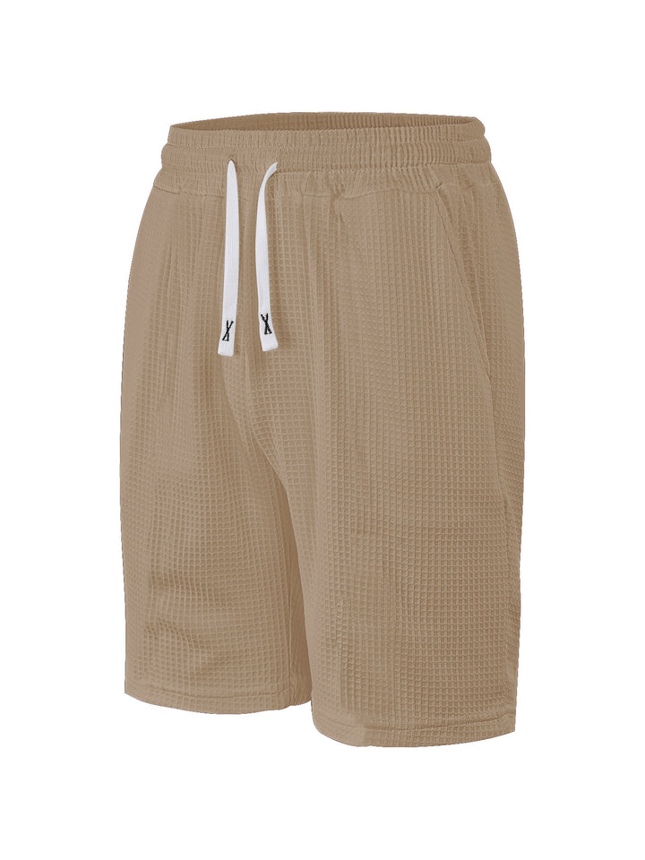 Herren nan atmungsaktive Waffel-Pyjama-Shorts mit elastischem Komfortbund, Tunnelzug und seitlichen Eingrifftaschen Echo Archiv