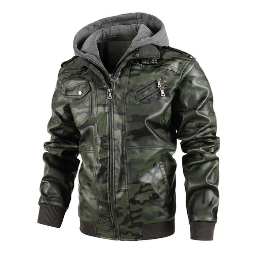 Herren Modische Kunstlederjacke im Military-Stil Echo Archiv