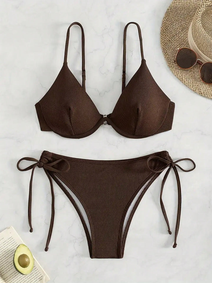 Damen Triangel-Bikini mit verstellbaren Trägern und Seitenschnürungen Echo Archiv