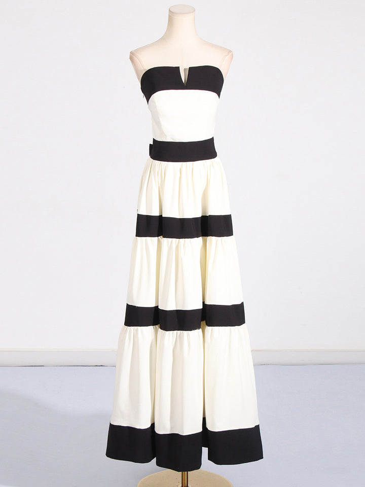 Damen Maxikleid mit schulterfreiem Design und weitem Rock Echo Archiv