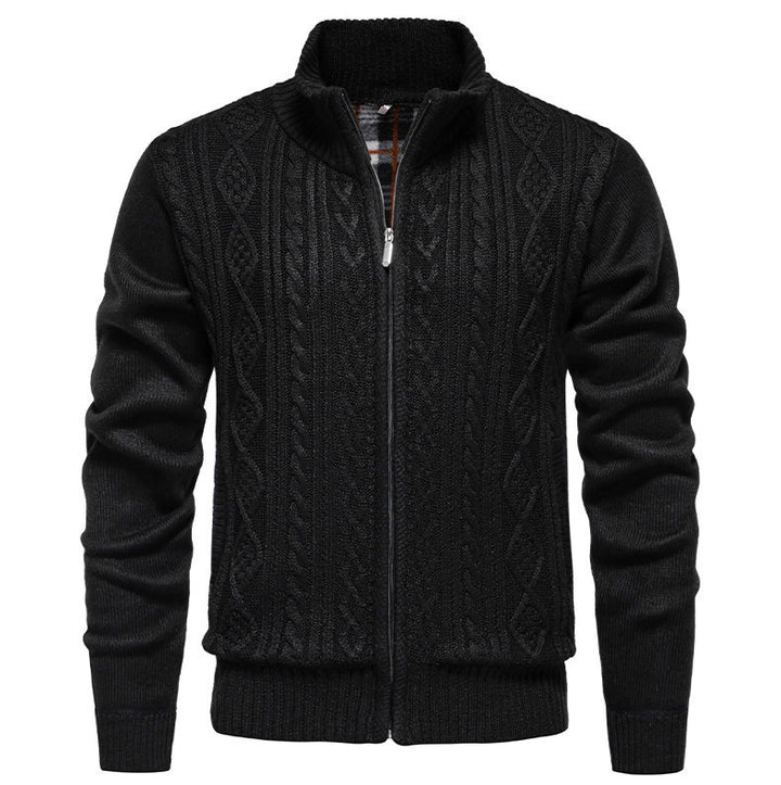 Herren Strickjacke mit hohem Kragen und Reißverschluss Echoarchiv