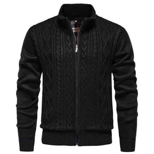 Herren Strickjacke mit hohem Kragen und Reißverschluss Echoarchiv