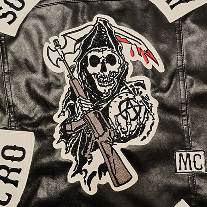 Herren Motorrad-Lederweste mit praktischen Taschen und modernem Design Echoarchiv