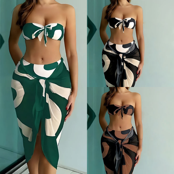 Damen Bandeau-Bikini mit kombinierbarem Wickelrock Echo Archiv