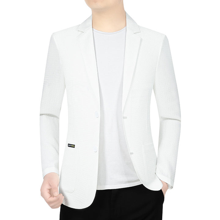Herren Modernes Stretch Business-Sakko mit schmalem Schnitt und aufgesetzten Taschen – Tianoro