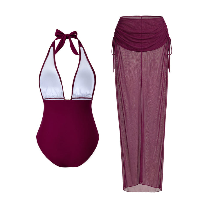 Damen Maxikleid mit tiefem V-Ausschnitt und Seitenschlitzen Echo Archiv