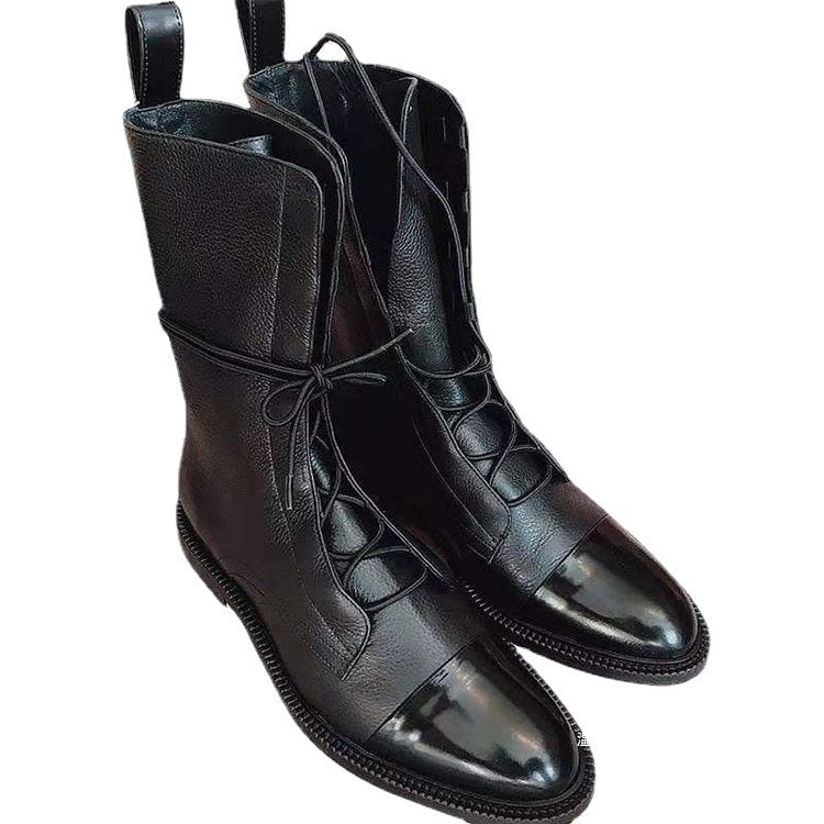 Damen nan elegante Schnür-Boots mit Kappenzehen, verziertem Schnürdetail und praktischen Zugschlaufen Echo Archiv