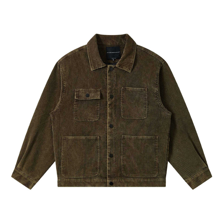Herren Kord-Workwear-Blouson mit Pattentaschen und kastigem Schnitt Echoarchiv