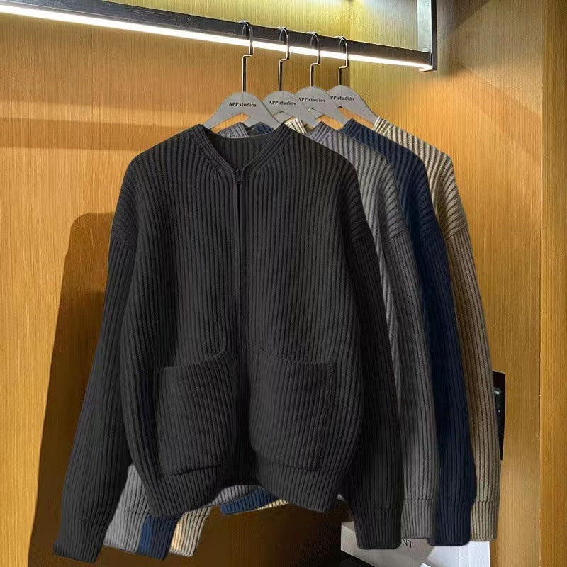 Damen Modische Strickjacke mit Reißverschluss – Célinea