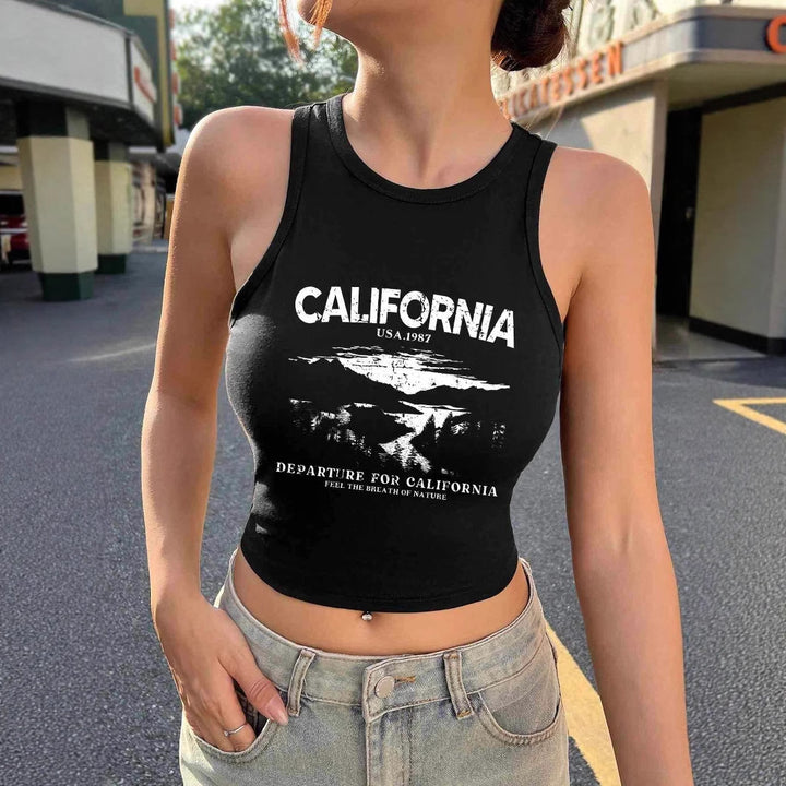 Damen Crop-Top mit kreativem California-Design Echo Archiv
