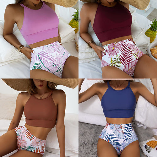 Damen Bikini-Set mit hoch geschnittenem Höschen und sportlichem Oberteil Echo Archiv