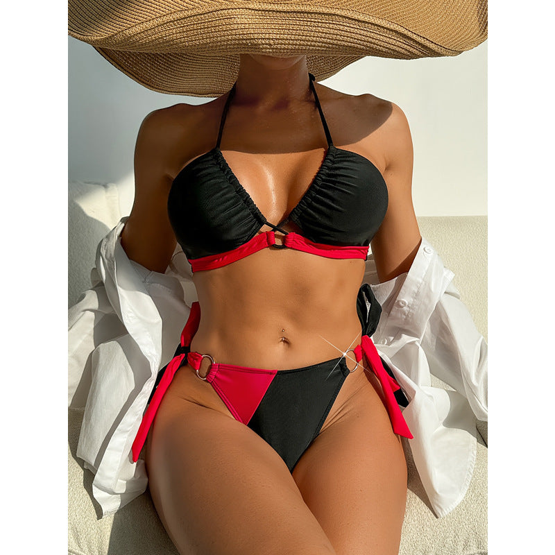 Damen Triangel-Bikini mit verstellbaren Trägern und sportlichem Rüschendesign Echo Archiv
