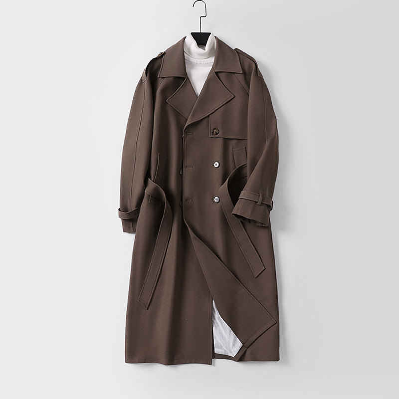 Damen Zweireihiger Oversized Trenchcoat mit weitem Schalkragen und Bindegürtel Echoarchiv