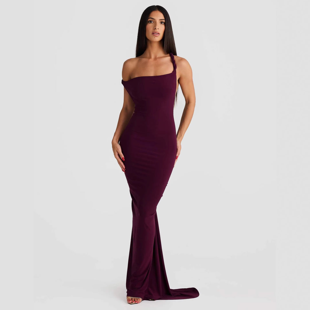 Damen Elegant geschnittenes Abendkleid mit schulterfreiem Design und raffinierten Drapierungen Echo Archiv