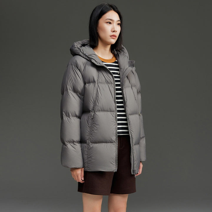 Damen Kurz geschnittene Boxy‑Steppjacke mit abnehmbarer Kapuze und Thermo‑Isolierung Echoarchiv