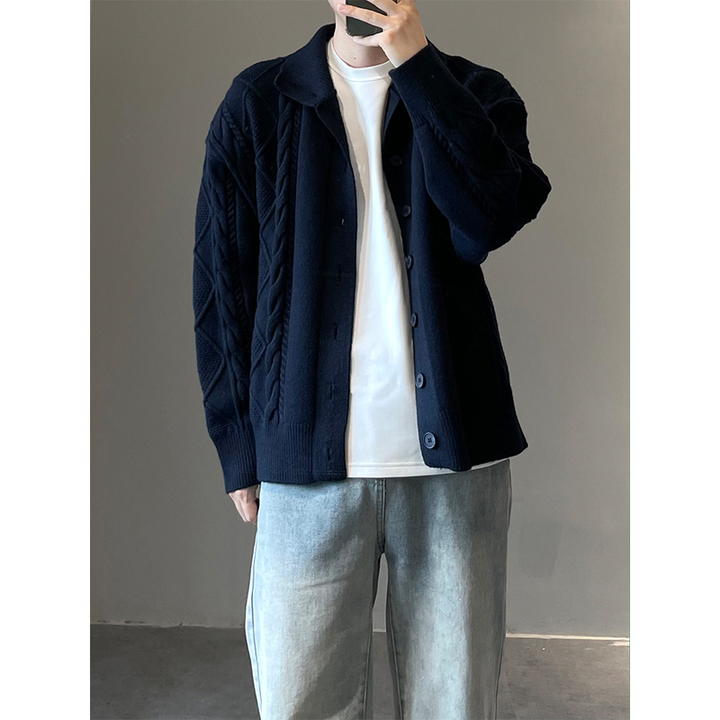 Herren modische Strickjacke mit strukturiertem Muster Echoarchiv