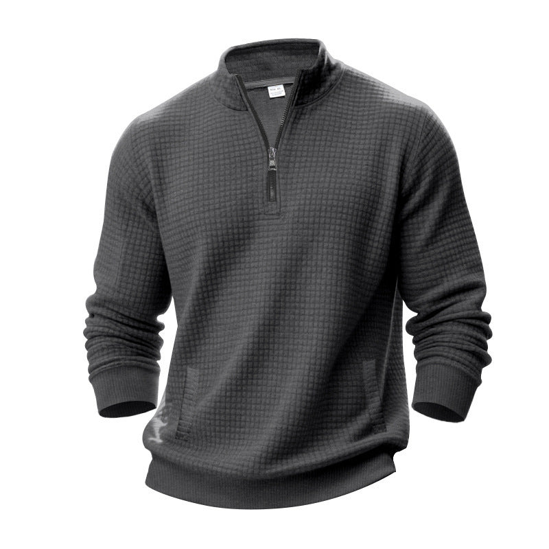 Herren sportlicher Pullover mit halbem Reißverschluss und praktischem Taschendesign Echoarchiv