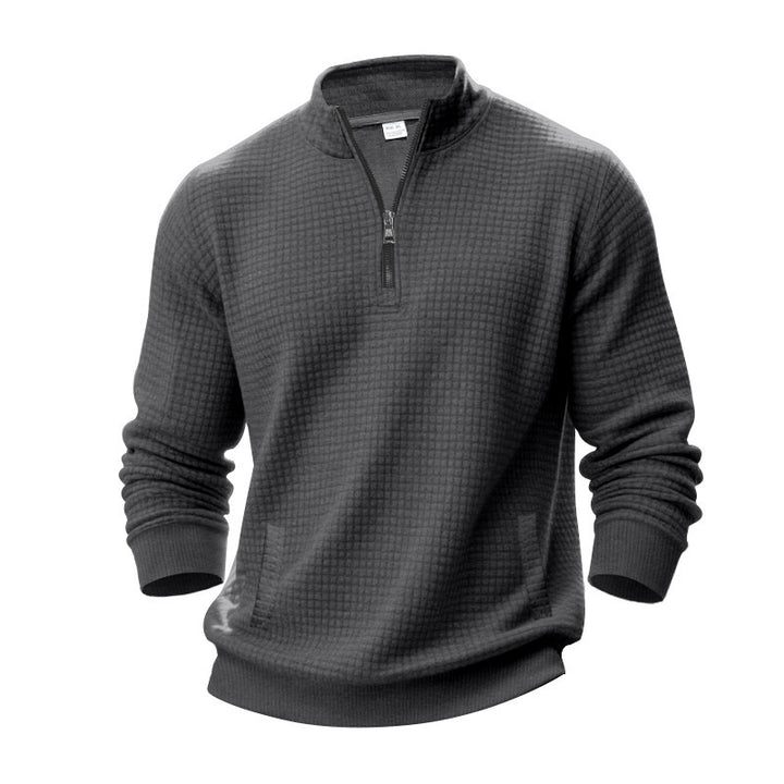 Herren sportlicher Pullover mit halbem Reißverschluss und praktischem Taschendesign Echoarchiv
