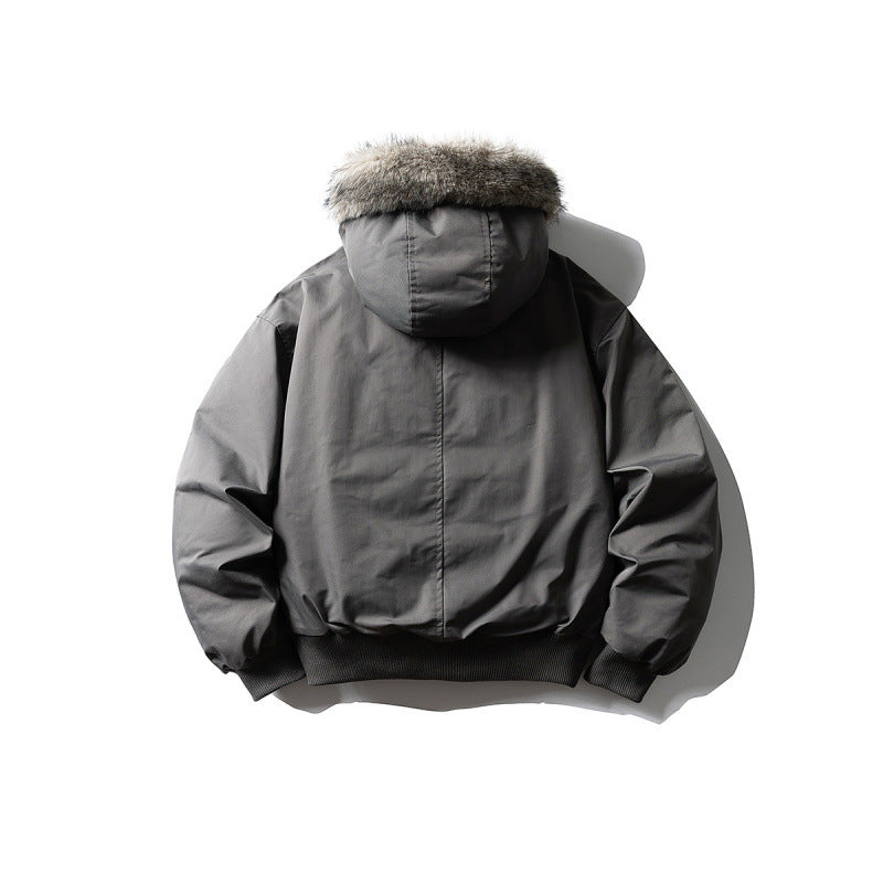 Herren Gefütterte Winterbomberjacke mit Kapuze und Kunstfellbesatz Echo Archiv