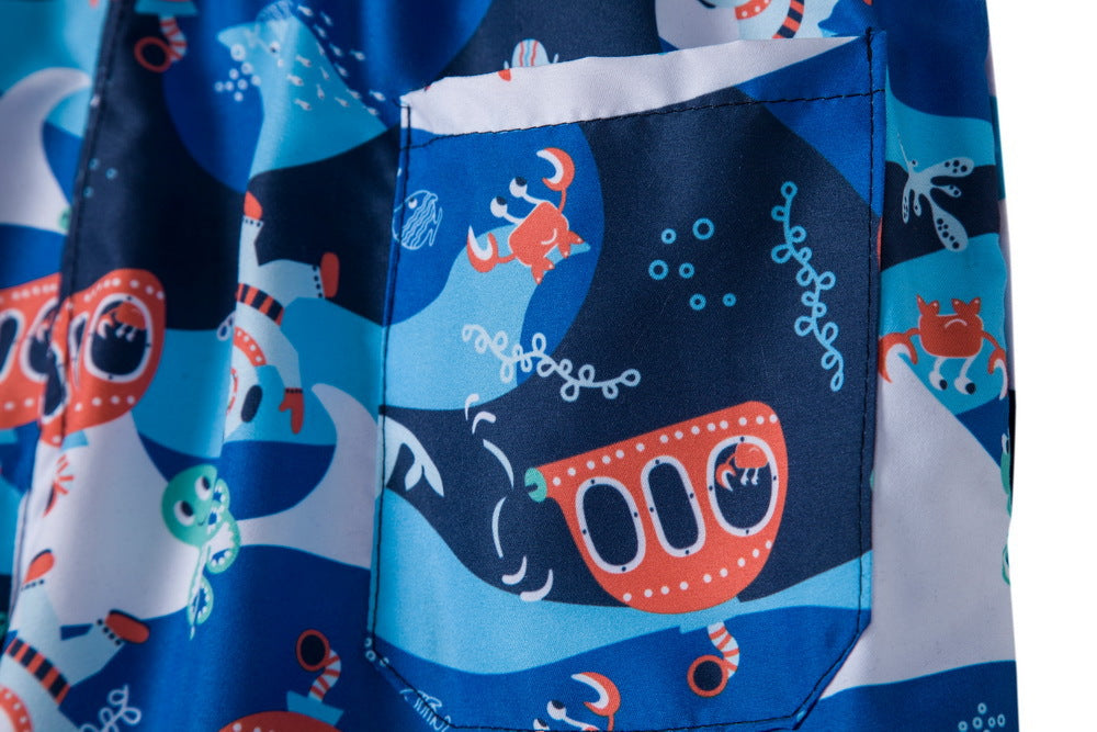 Herren Badeshorts mit tropischem Design und elastischem Bund Echoarchiv