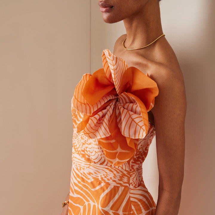 Damen Bikiniset mit asymmetrischem Oberteil und fließendem Maxirock Echo Archiv
