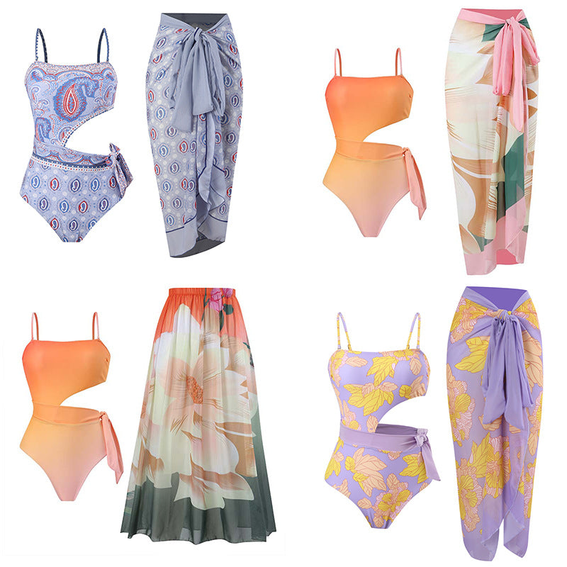 Damen Maxirock mit floralem Design – Valéora